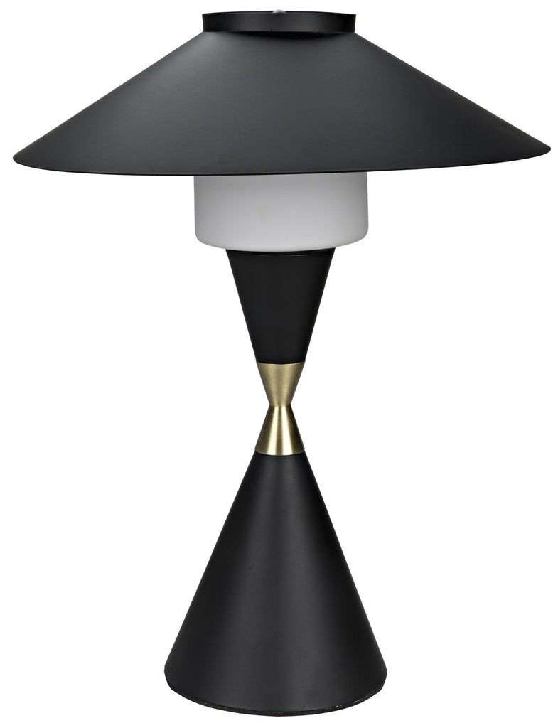 NOIR Lucia Table Lamp Black Steel with Mb Detail