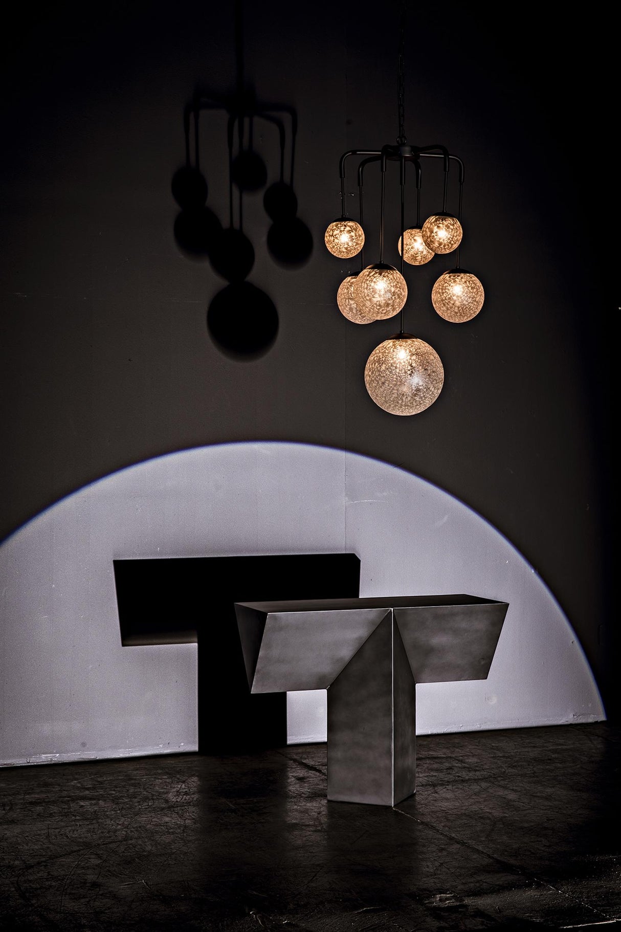 NOIR Artemis Chandelier Steel with Black Finish