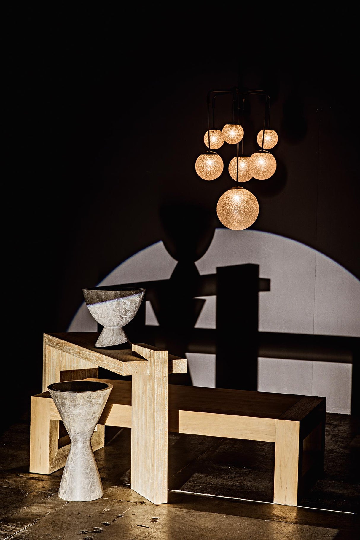 NOIR Artemis Chandelier Steel with Black Finish