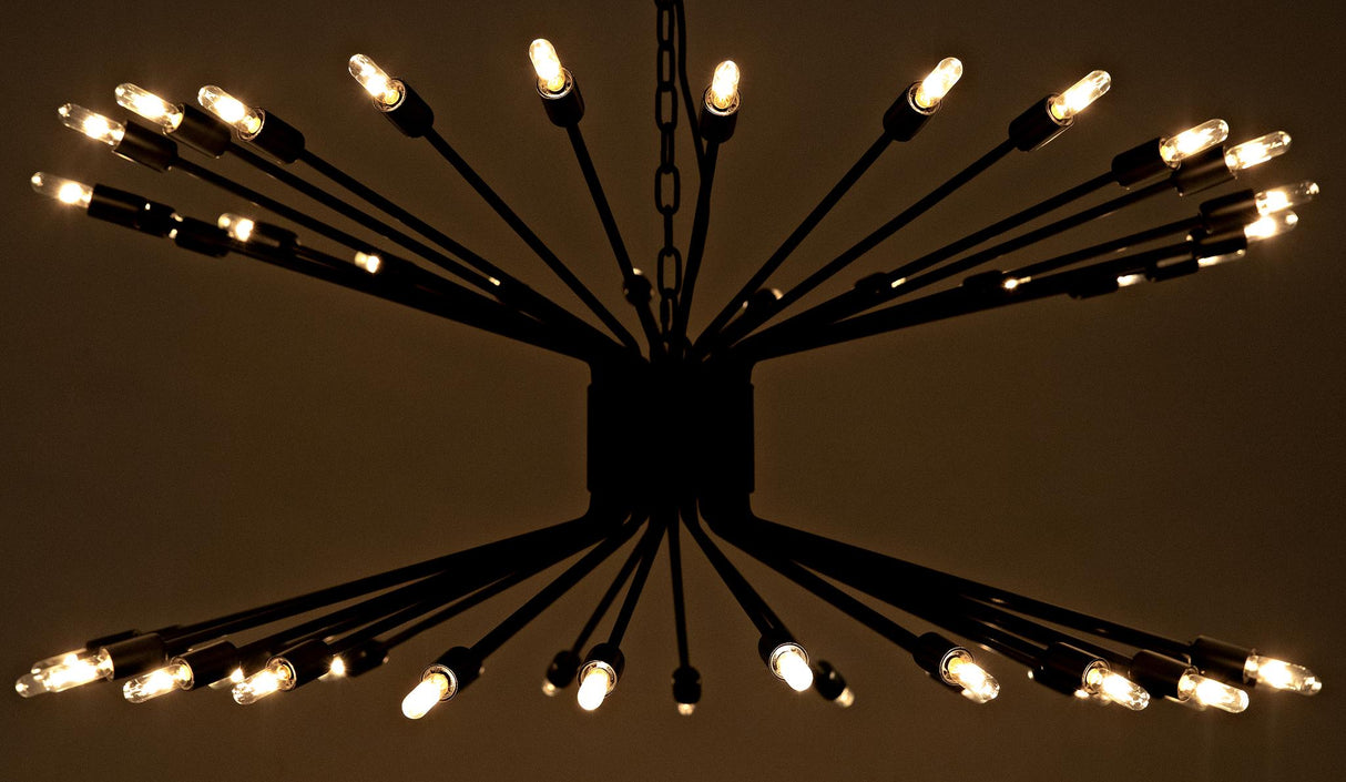 NOIR Lampberto Chandelier Black Steel