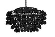 NOIR Vulcan Chandelier Black Steel with Black Glass