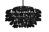 NOIR Vulcan Chandelier Black Steel with Black Glass