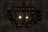 NOIR Vulcan Chandelier Black Steel with Black Glass