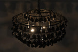 NOIR Vulcan Chandelier Black Steel with Black Glass