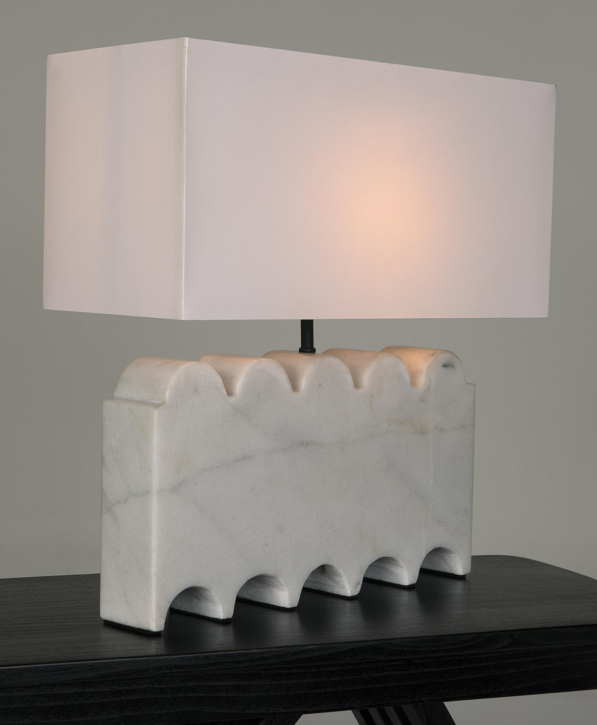 NOIR Darth Lamp with Silk Shade