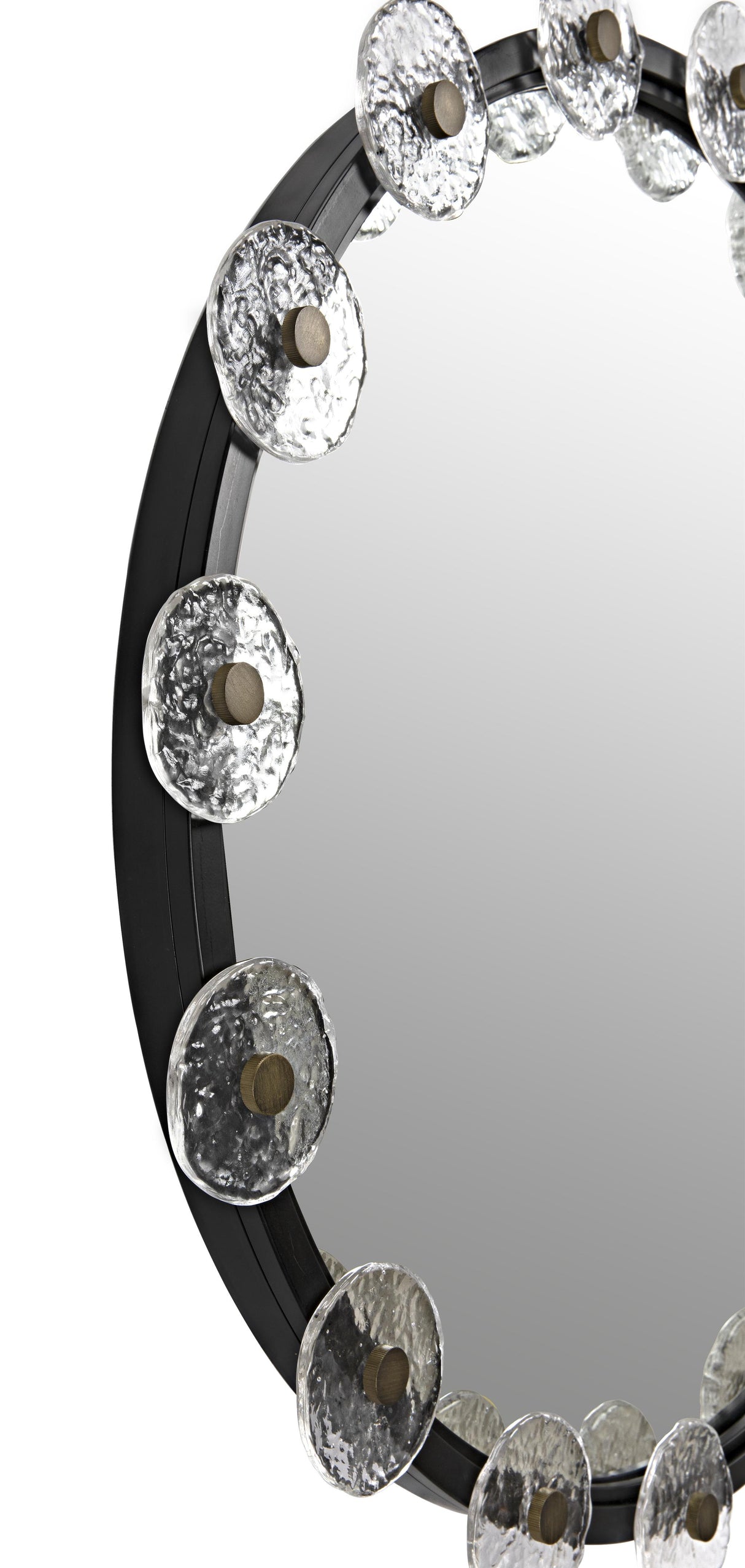 NOIR Moira Mirror with Glass Details Black Metal