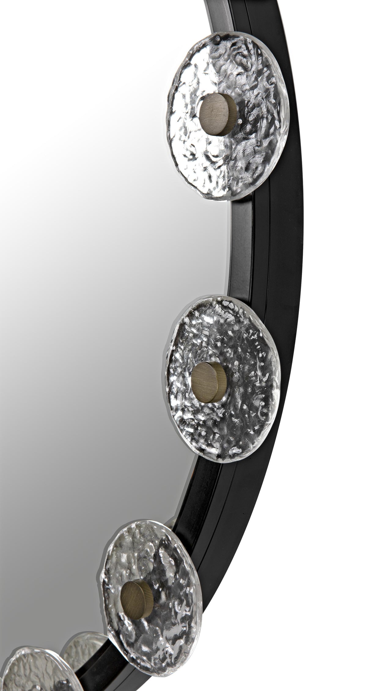 NOIR Moira Mirror with Glass Details Black Metal