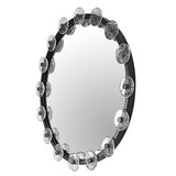 NOIR Moira Mirror with Glass Details Black Metal