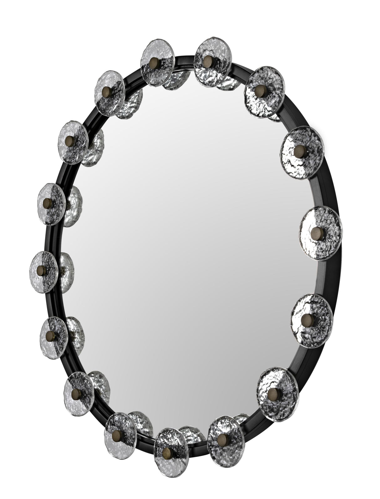 NOIR Moira Mirror with Glass Details Black Metal