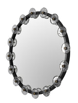 NOIR Moira Mirror with Glass Details Black Metal
