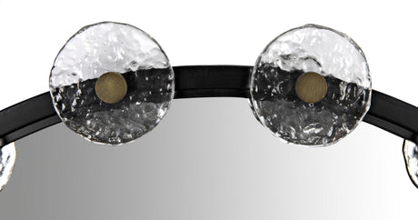 NOIR Moira Mirror with Glass Details Black Metal