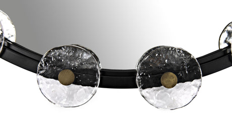 NOIR Moira Mirror with Glass Details Black Metal