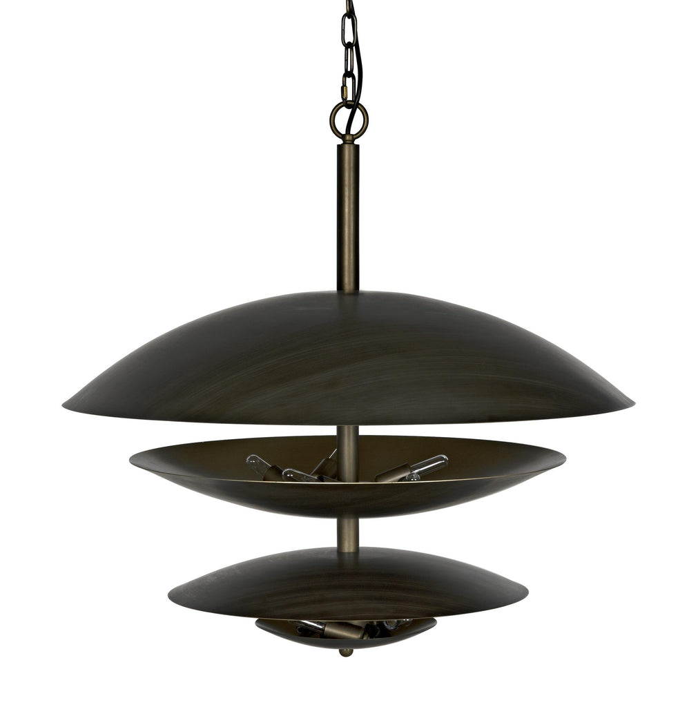 NOIR Nora Chandelier Metal with Aged Brass Finish