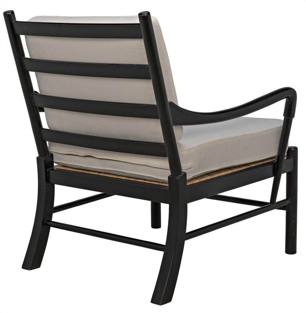 NOIR Kevin Chair with Rattan Hand Rubbed Black
