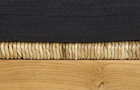 NOIR Martin Chair Teak Frame Woven Seat Black Woven Fabric