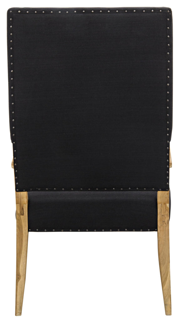 NOIR Narciso Chair Teak with Black Woven Fabric