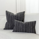 Elaine Smith Luxe Stripe Charcoal Black 20"x20" Decorative Pillow