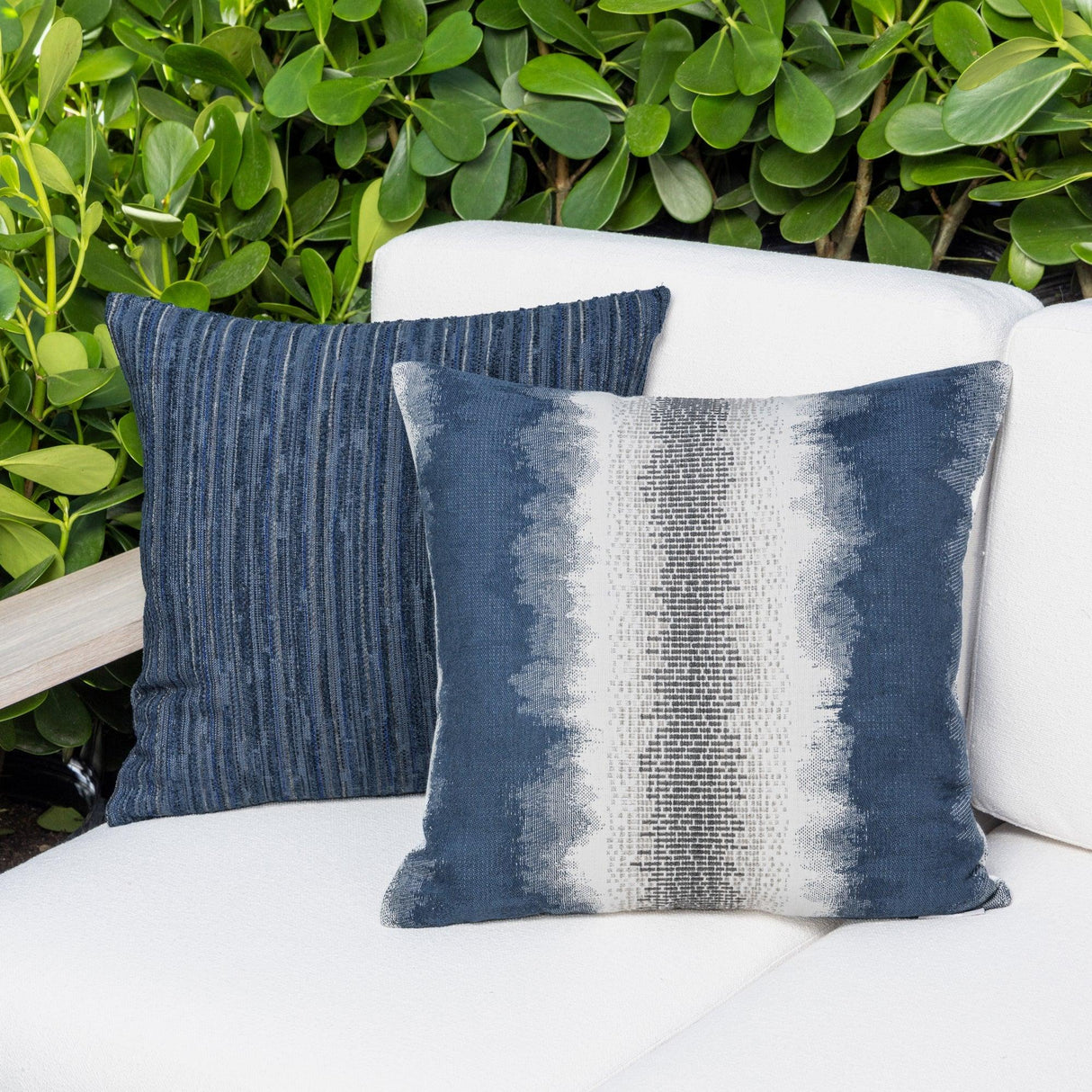Elaine Smith Luxe Stripe Indigo Deep Blue 20"x20" Decorative Pillow