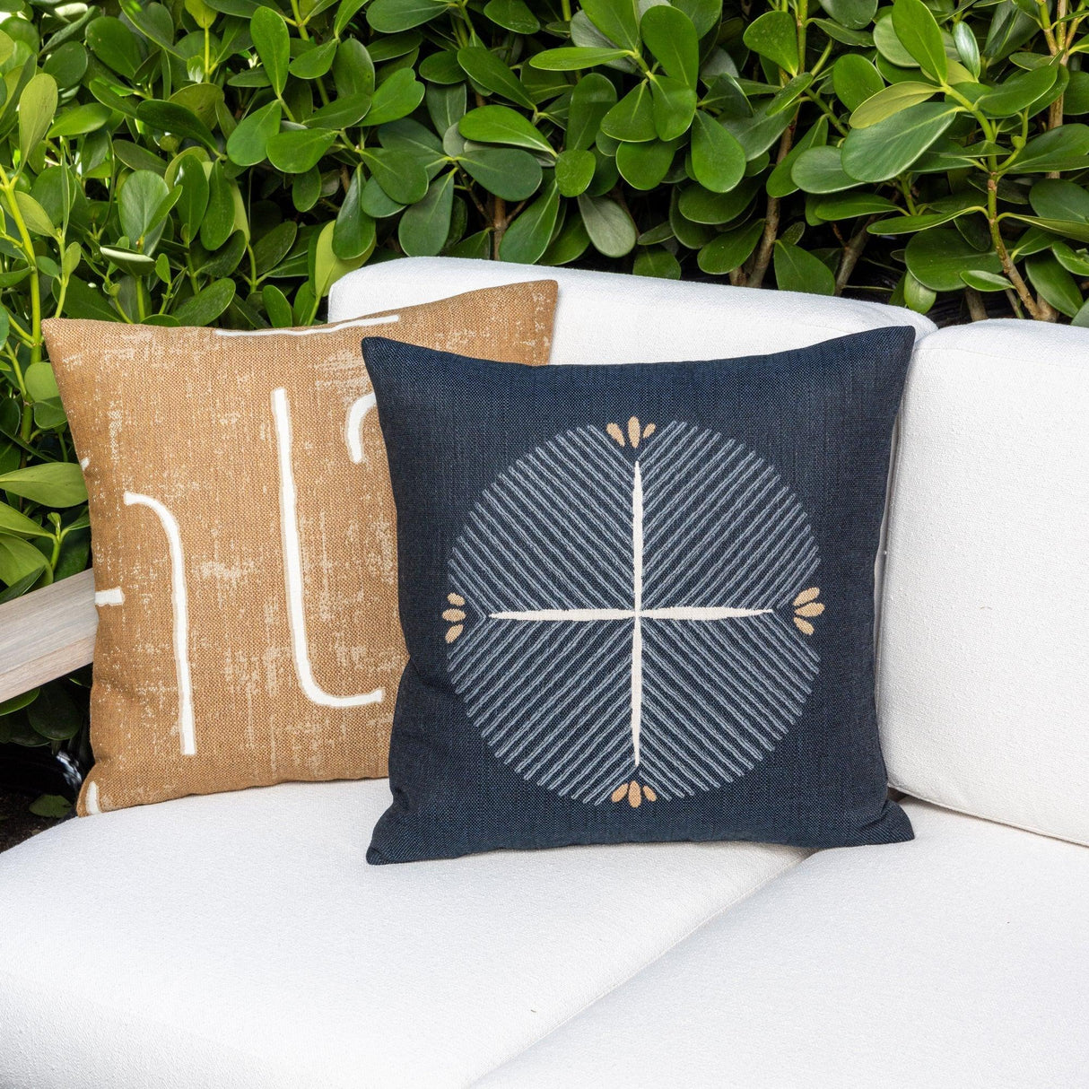 Elaine Smith Direction Indigo Deep Blue 20"x20" Decorative Pillow
