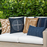 Elaine Smith Journey Indigo Deep Blue 20"x20" Decorative Pillow
