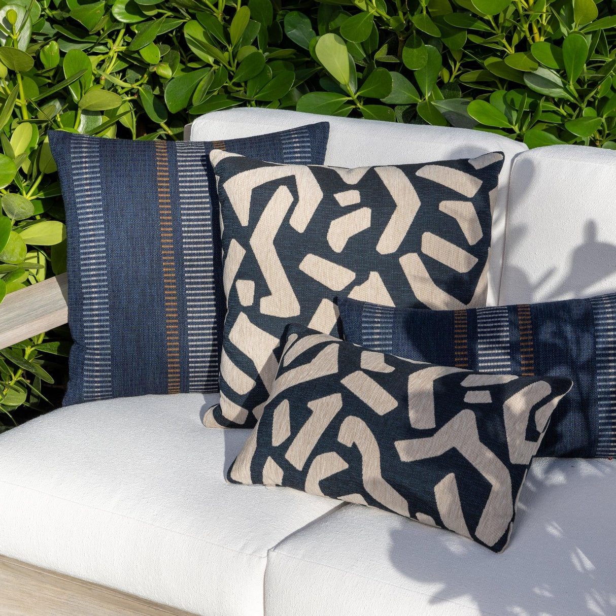 Elaine Smith Journey Indigo Deep Blue 20"x20" Decorative Pillow