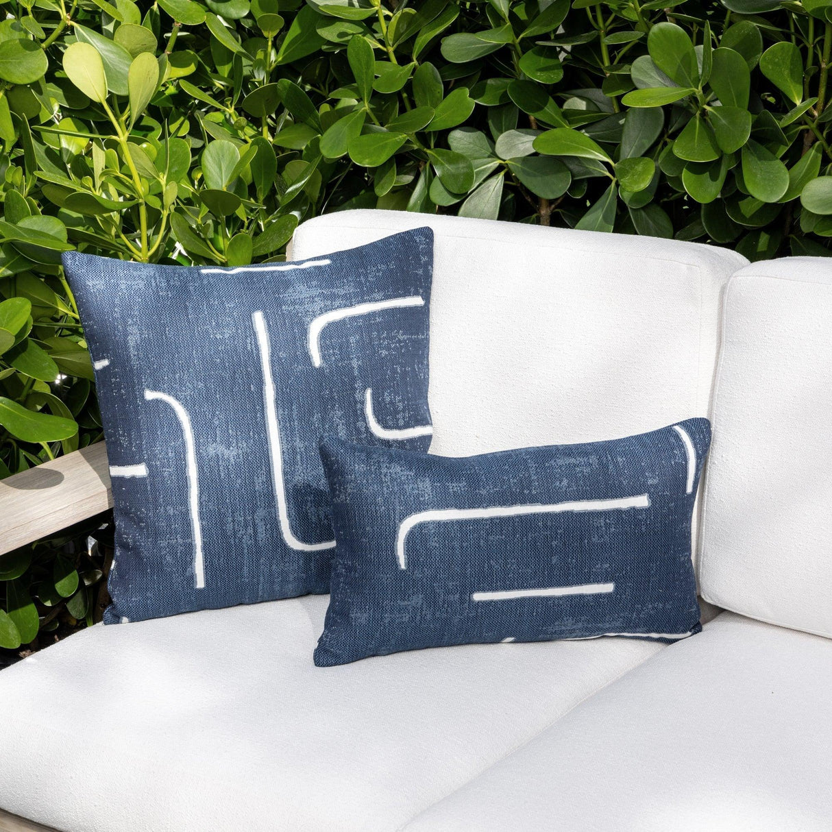 Elaine Smith Instinct Denim Blue 20"x20" Decorative Pillow