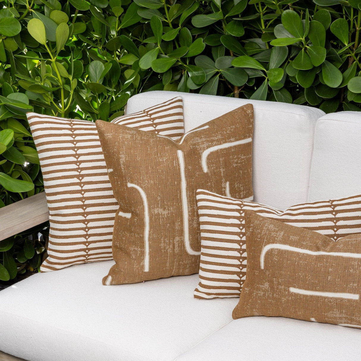 Elaine Smith Sincerity Caramel Brown 20"x20" Decorative Pillow