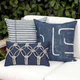 Elaine Smith Sincerity Denim Blue 20"x20" Decorative Pillow