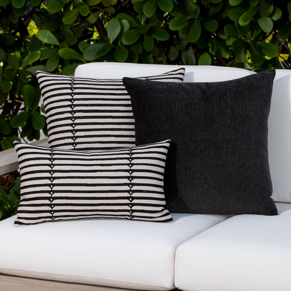 Elaine Smith Sincerity Ebony Black 20"x20" Decorative Pillow