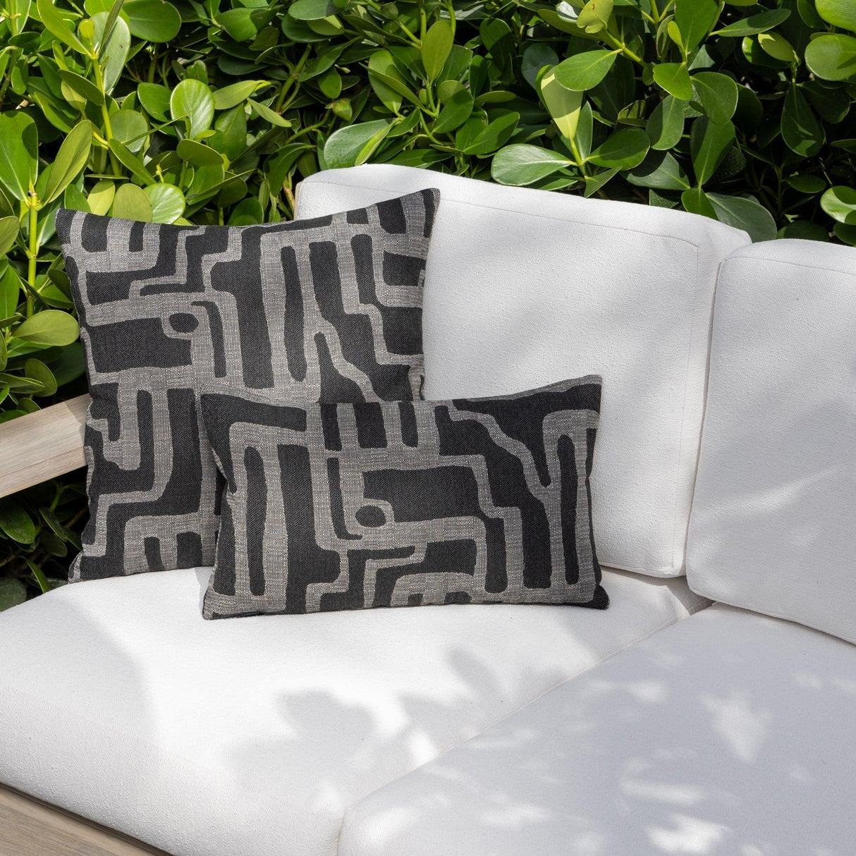 Elaine Smith Noble Charcoal Black 20"x20" Decorative Pillow