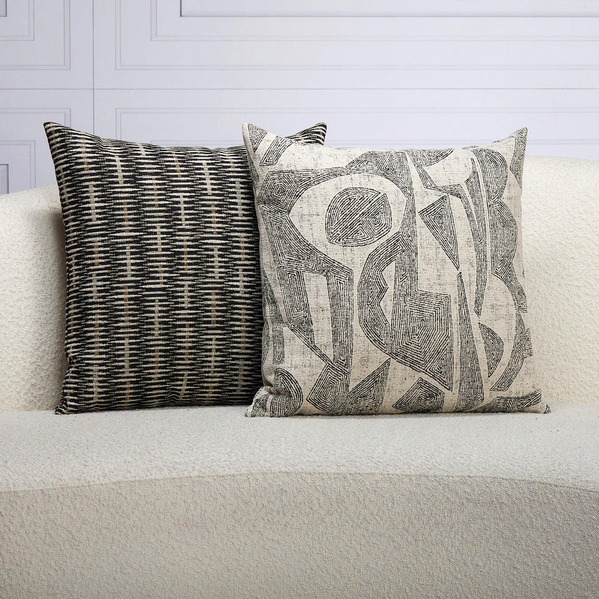 Elaine Smith Intertwine Ebony Black 20"x20" Decorative Pillow