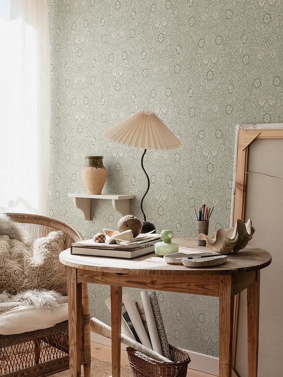 Scalamandre Caroline Moss Green Wallpaper