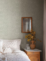 Scalamandre Caroline Moss Green Wallpaper