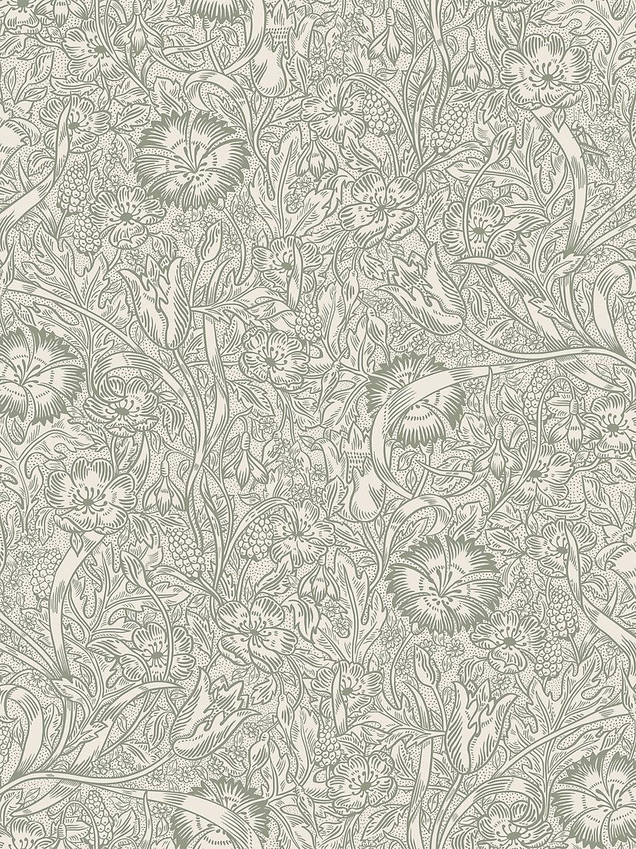 Scalamandre Caroline Moss Green Wallpaper