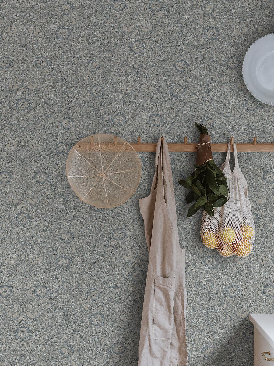 Scalamandre Caroline Indigo Blue Wallpaper