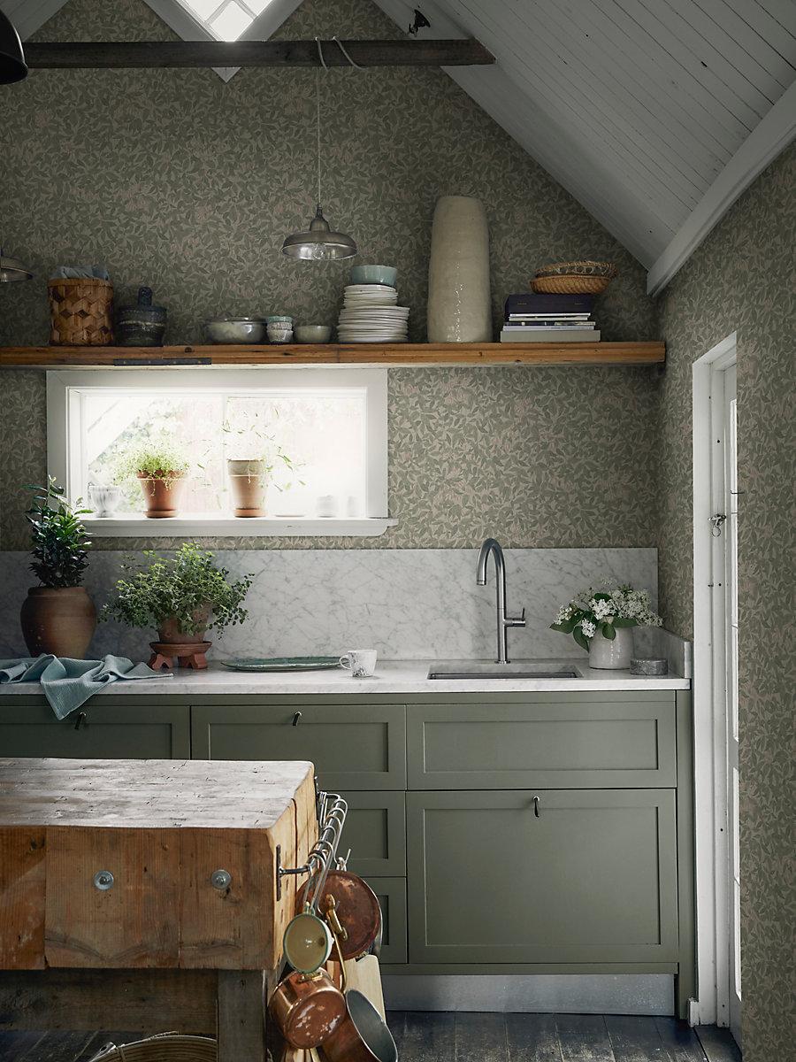 Scalamandre Linnea Garden Green Wallpaper