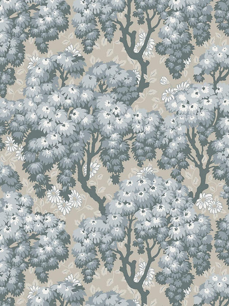 Scalamandre Ragnvi Indigo Blue Wallpaper