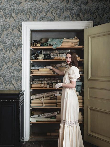 Scalamandre Ragnvi Indigo Blue Wallpaper