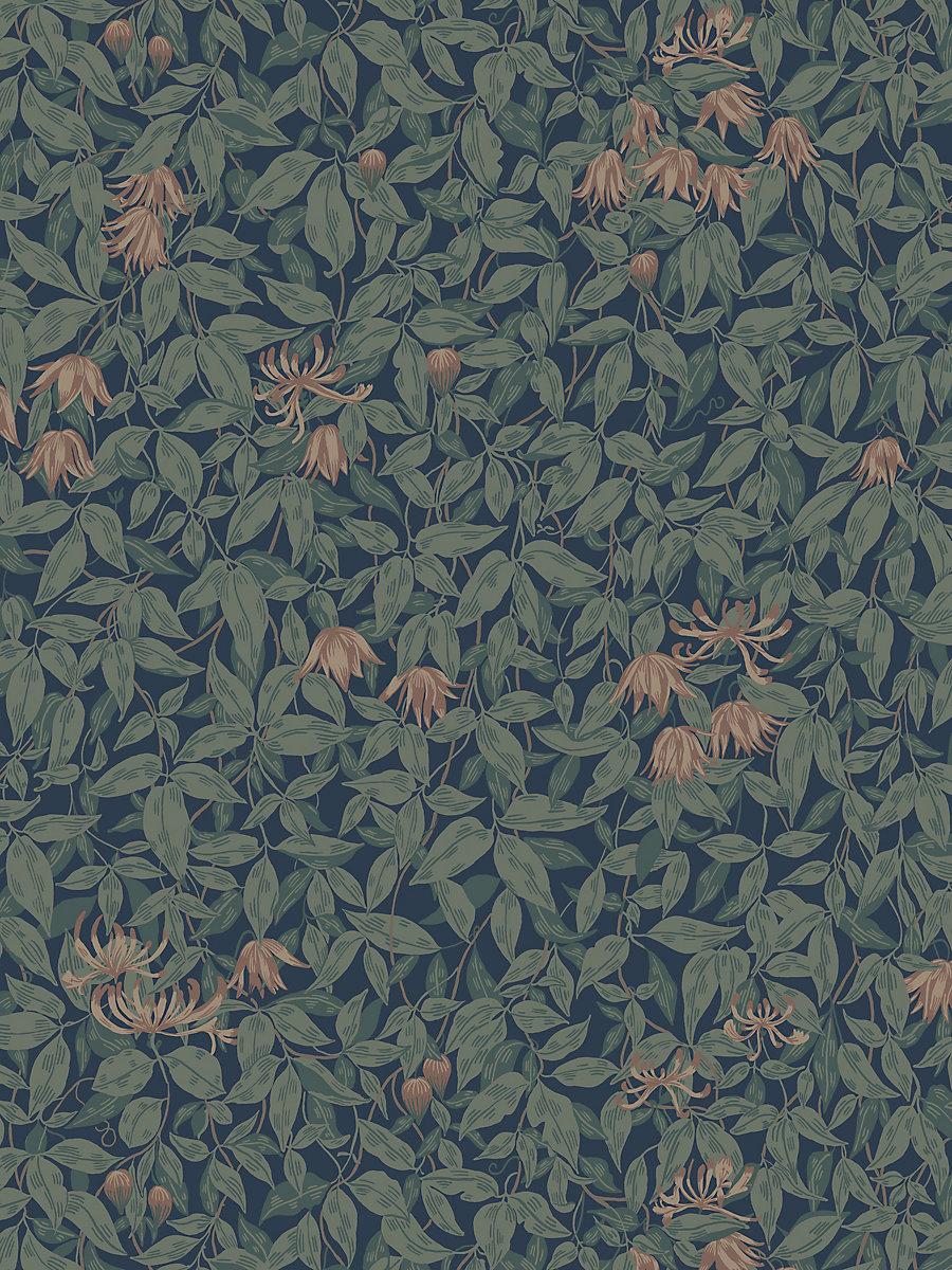Scalamandre Linnea Midnight Blue Wallpaper