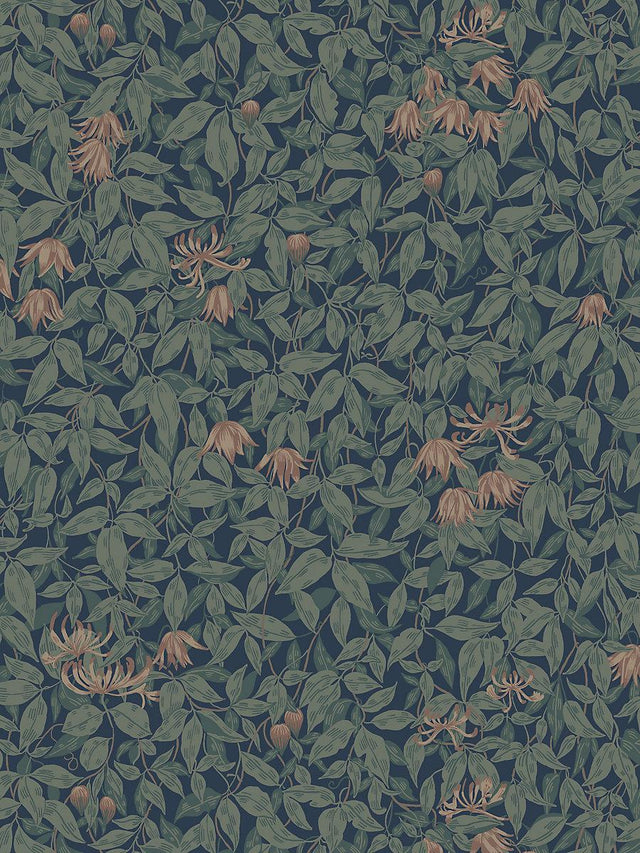 Scalamandre Linnea Midnight Blue Wallpaper