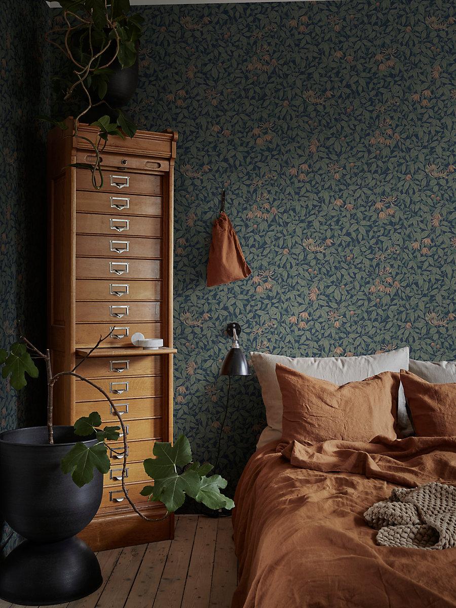 Scalamandre Linnea Midnight Blue Wallpaper