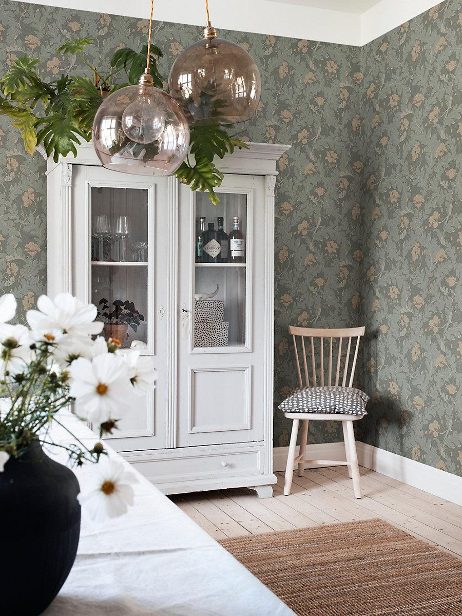 Scalamandre Charlotta Forest Green Wallpaper