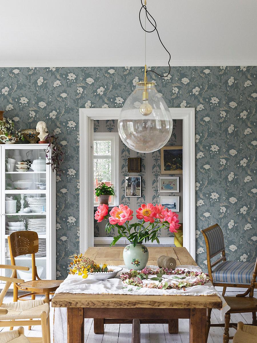 Scalamandre Charlotta Petrol Wallpaper