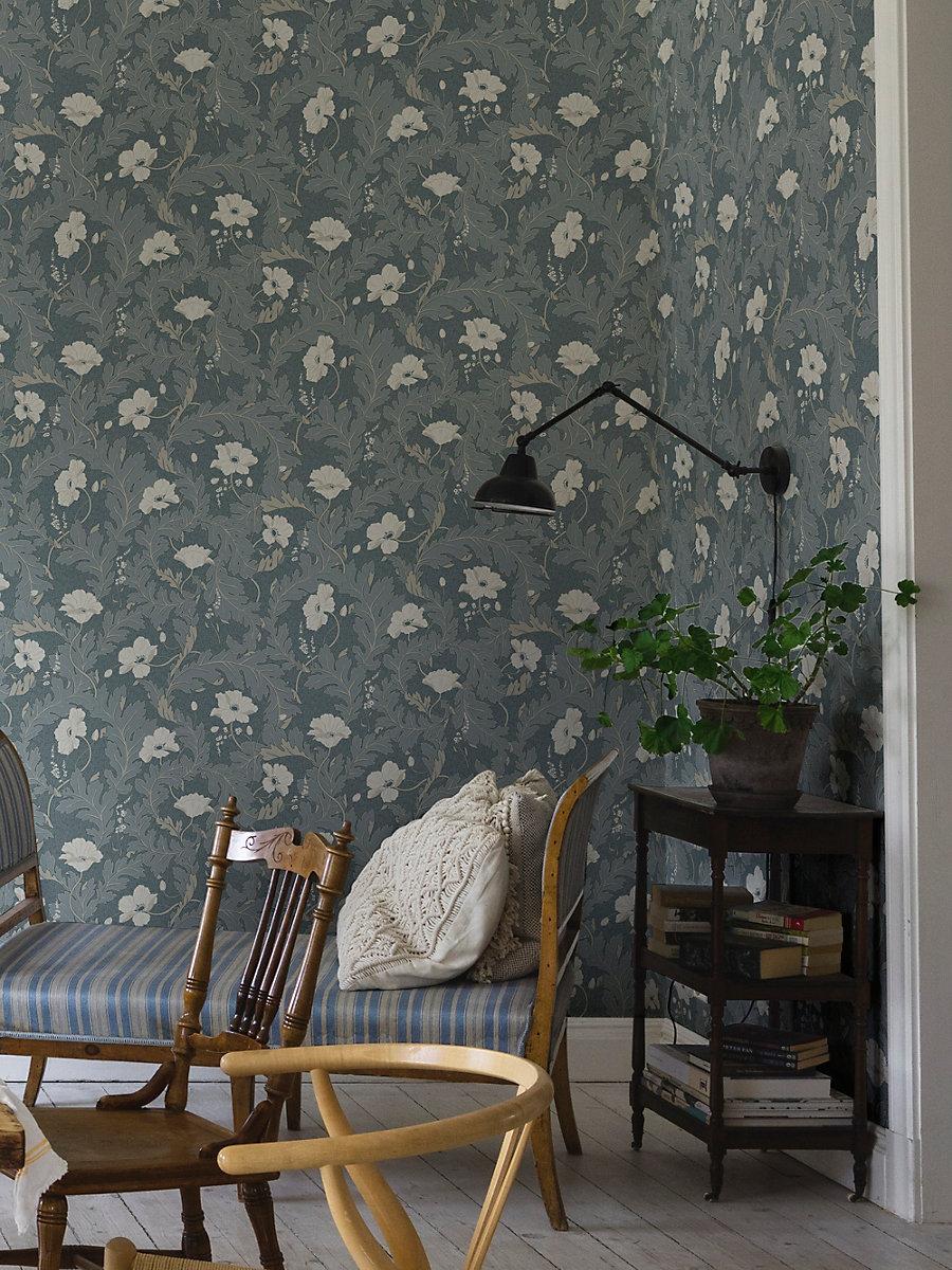 Scalamandre Charlotta Petrol Wallpaper