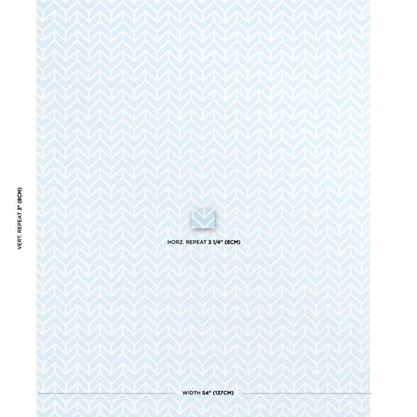 Schumacher Chevron Indoor/Outdoor Sky Fabric