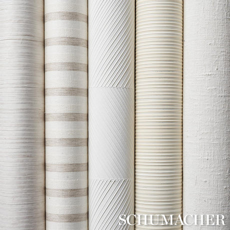 Schumacher Chevron Texture White Wallpaper