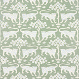 Schumacher Woodland Leopard Sisal Seaglass Wallpaper