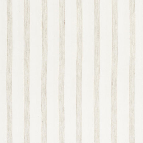 Schumacher Textured Linen Stripe White Wallpaper