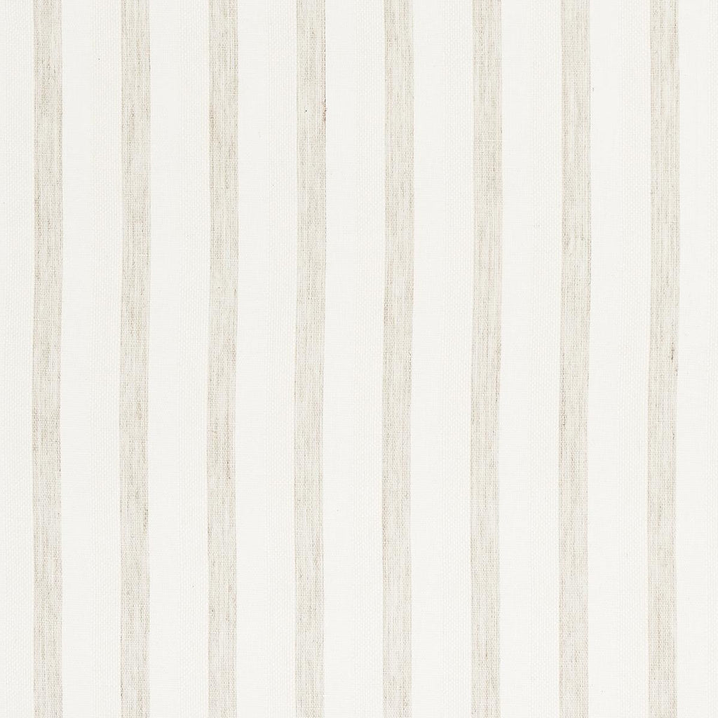 Schumacher Textured Linen Stripe White Wallpaper