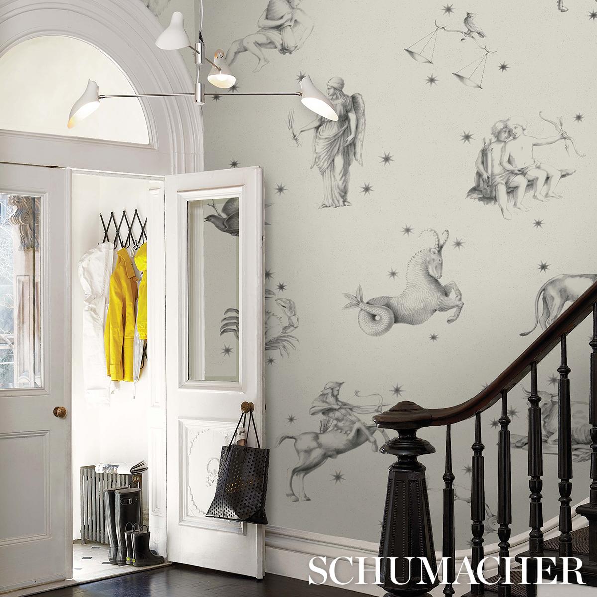 Schumacher Pilar Panel Set Grisaille Wallpaper
